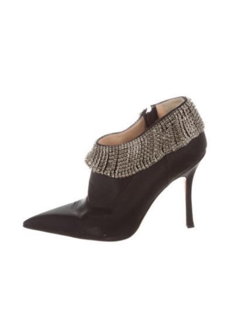 Manolo rhinestone high heeled booties
